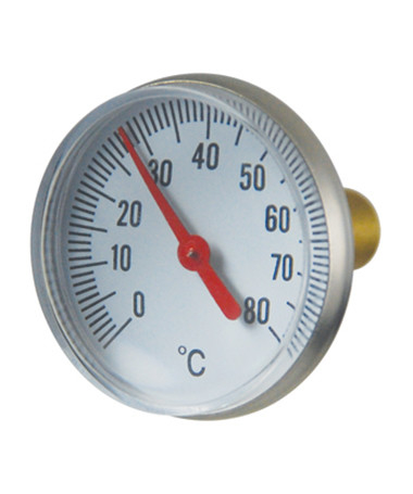 Katup Bola Termometer Bertangkai Bimetal 40mm 1/4&quot; Npt