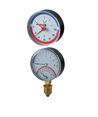 63mm Gas Manometer Thermometer 1/8 &quot;Kelas Akurasi 2.5 Dua Menggunakan